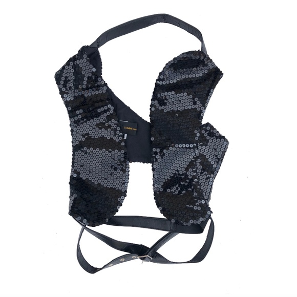 Comme des Garçons Spring 2010 Black Sequin Harness Vest - Picture 3 of 8